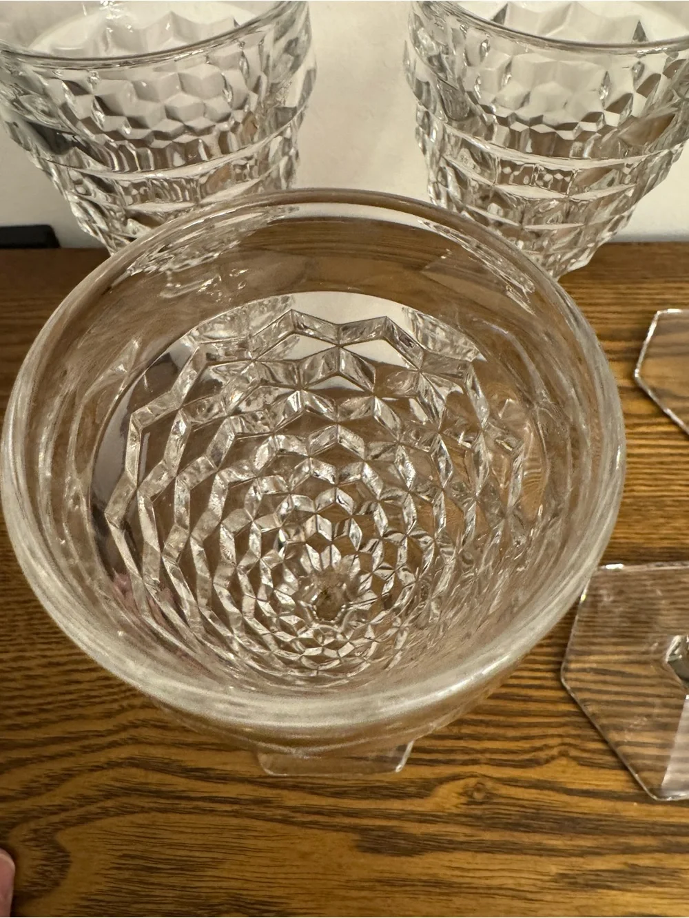 Vintage Fostoria American Clear Glass Water Goblets - Set of 5